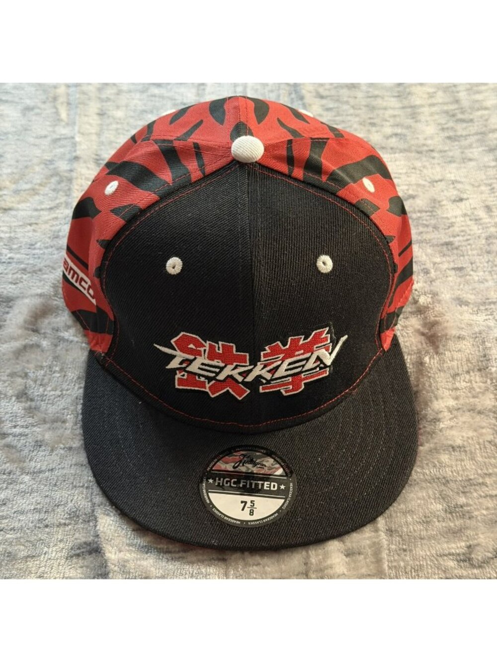 Tekken 1994 Namco Headgear Classics HGC Fitted Hat Size 7 5/8 Red Black Zebra